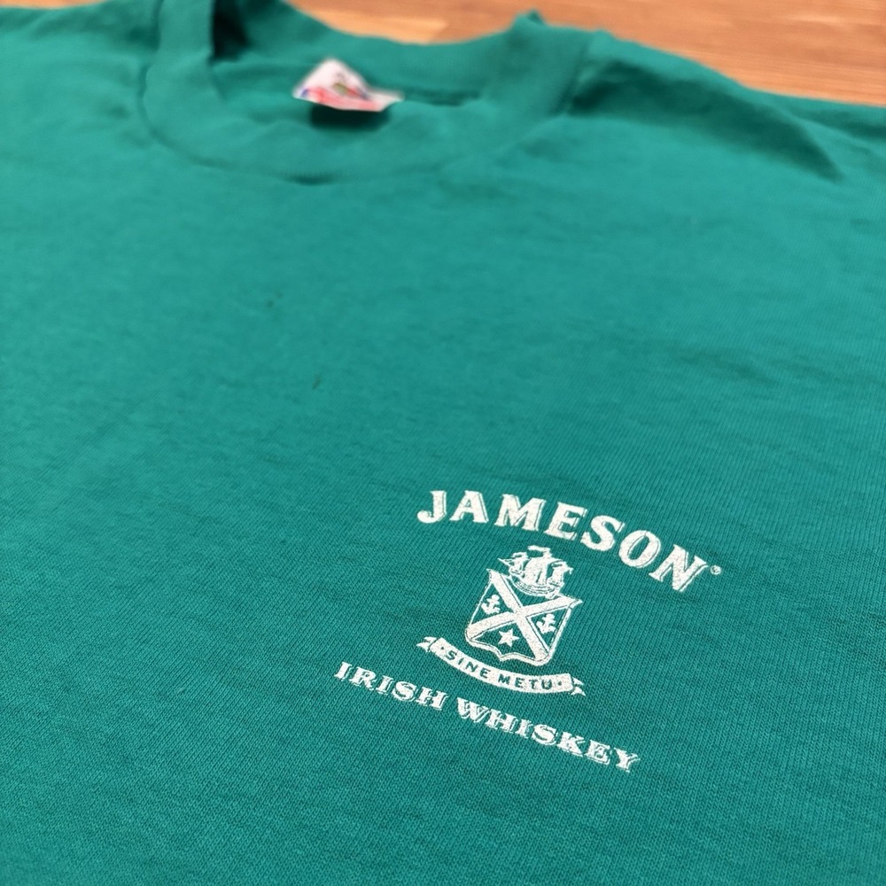 VTG Jameson Whiskey T Shirt Mens XL Green Single Stitch Made in USA 80s 90s Tee